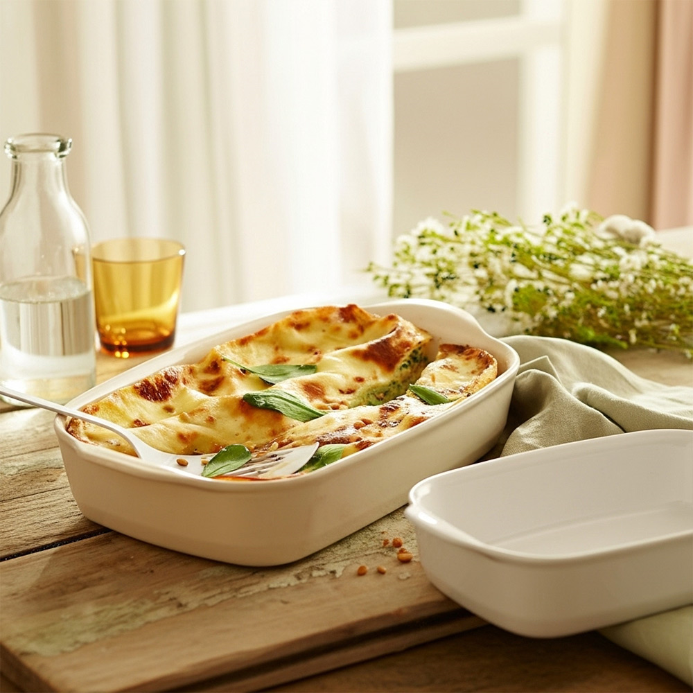 Emile Henry Fırın Kabı Dikdörtgen 2'li 29,5 x 19 cm – 36,5 x 23,5 cm Ekru/ClayEmile Henry