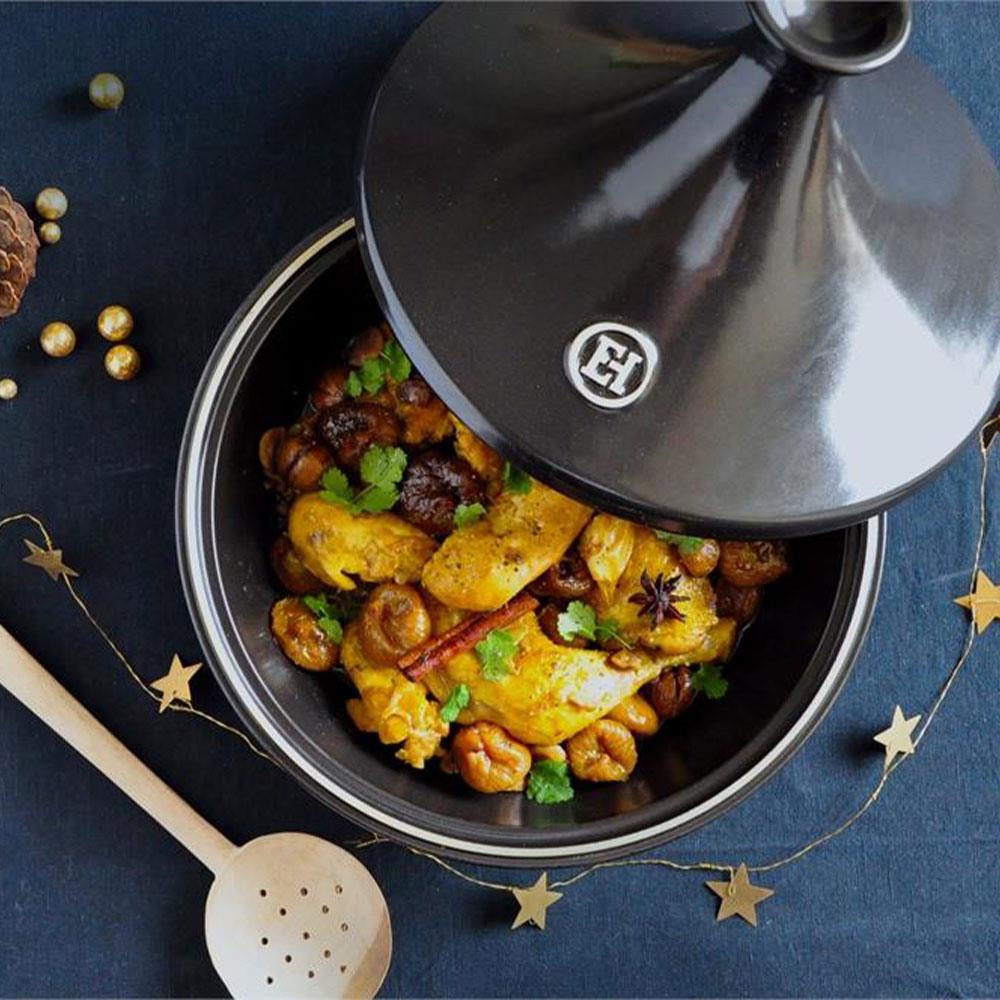 Emile Henry Isıya Dayanıklı Tajin 27 cm/3 L Siyah/CharcoalEmile Henry