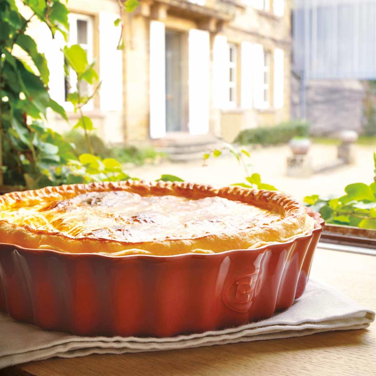 Emile Henry Tart Börek Fırın Kabı Yuvarlak 28 cm Turuncu/ToscaneEmile Henry