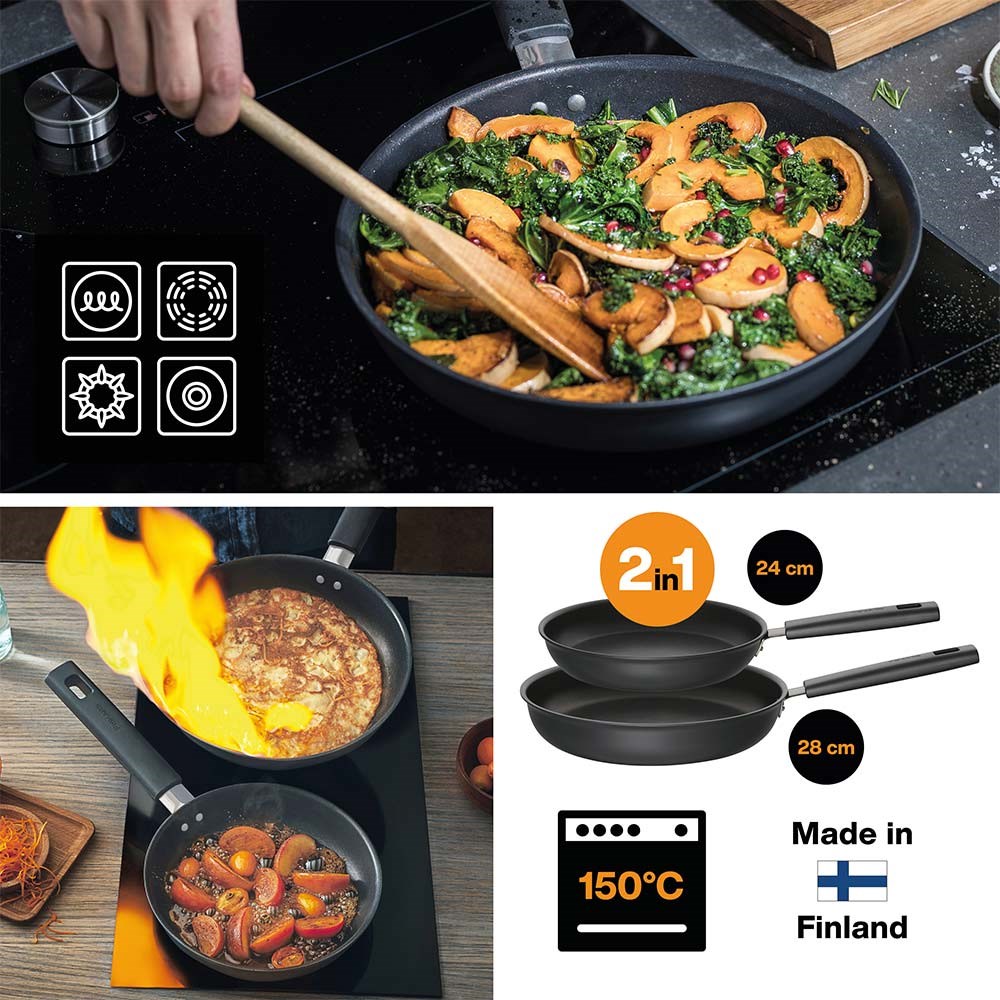 Fiskars Tava Seti 24 cm + 28 cmFiskars
