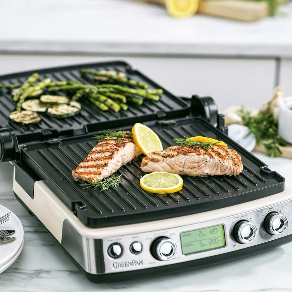 GreenPan Elite Izgara ve Tost Makinesi KremGreenPan