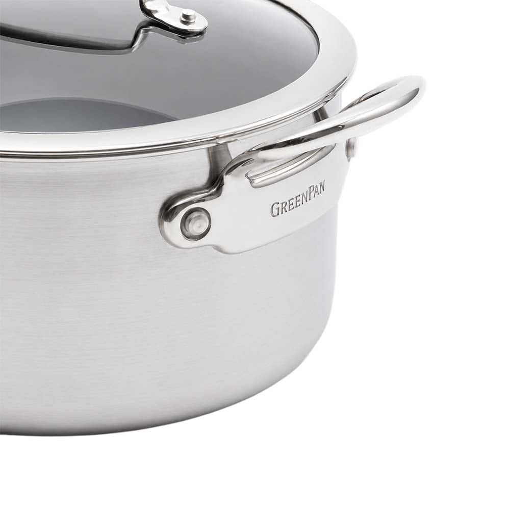 GreenPan Premiere Pro Cam Kapaklı Derin Tencere 24 cm ÇelikGreenPan