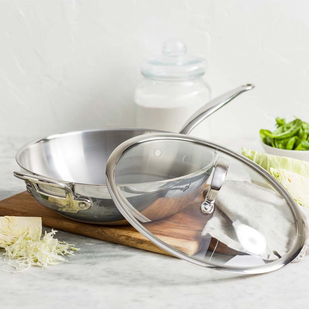 GreenPan Premiere Pro Cam Kapaklı Wok Tava 30 cm ÇelikGreenPan
