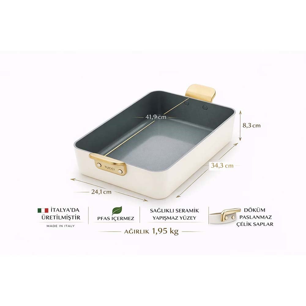 GreenPan Stanley Tucci™ Thermolon Yüzey Fırın Kabı 24 x 34 cm KremGreenPan