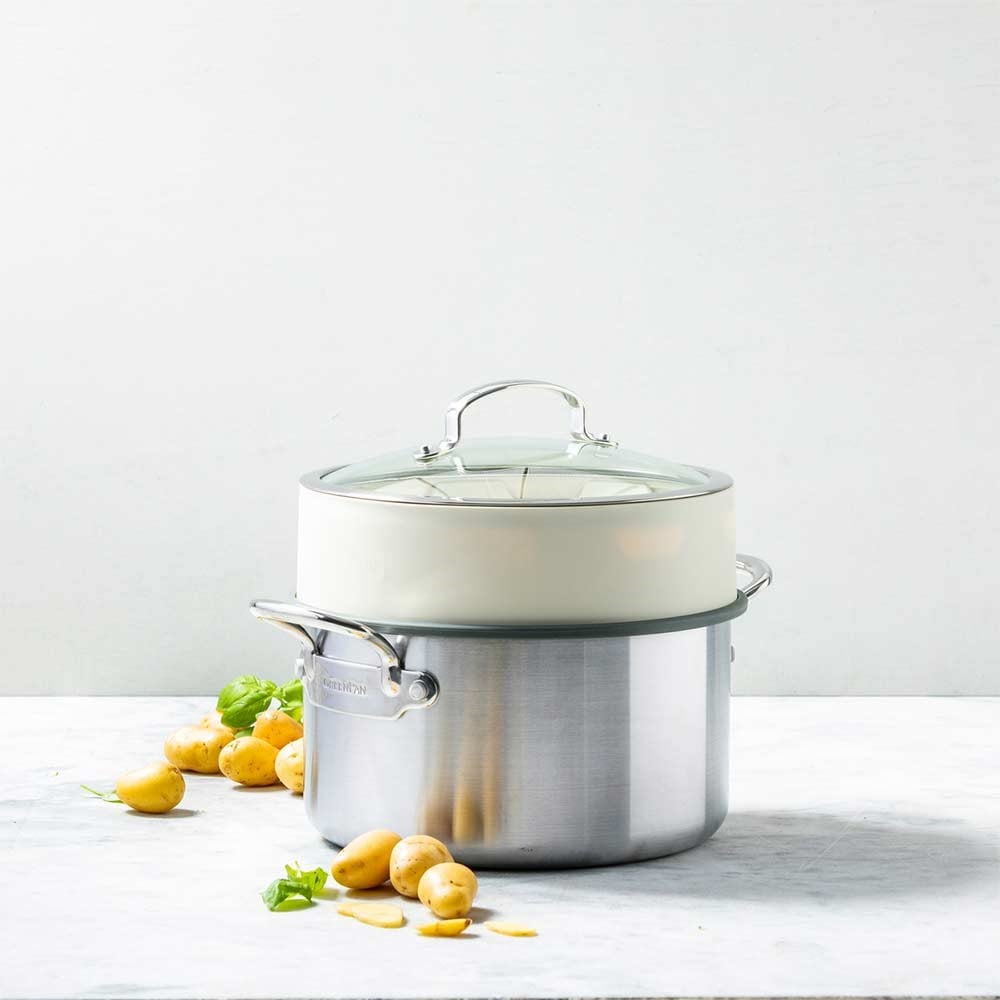GreenPan Steamy Buharda Pişirici 24 cm KremGreenPan