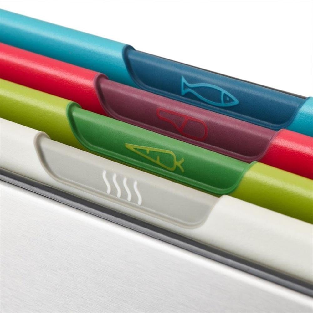 Joseph Joseph Folio™ 4 Parça Standlı Kesme Tahtası Çok RenkliJoseph Joseph