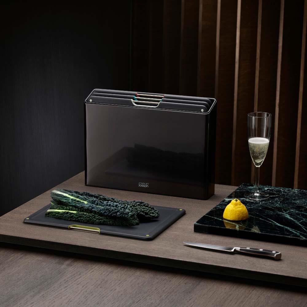 Joseph Joseph Folio™ 4 Parça Standlı Kesme Tahtası SiyahJoseph Joseph