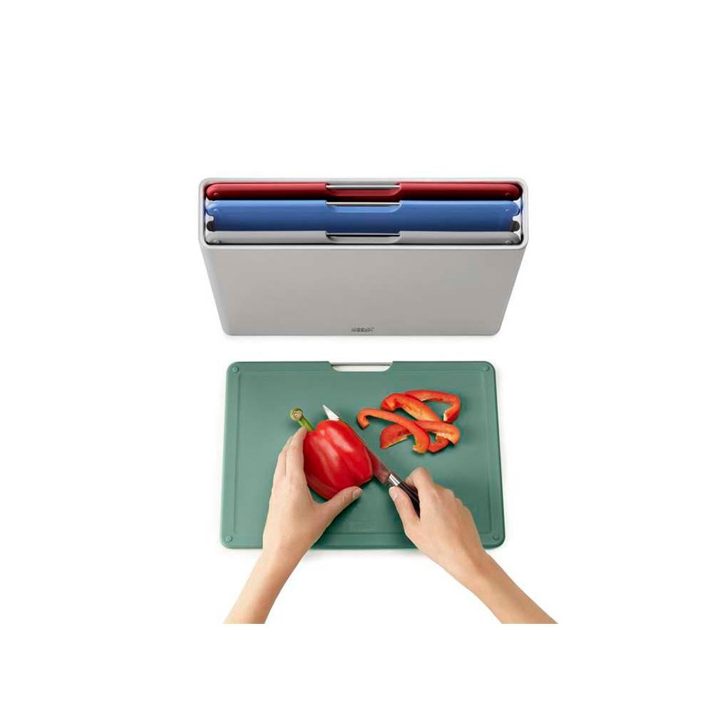 Joseph Joseph Folio™ Büyük Boy 4 Parça Standlı Kesme Tahtası GümüşJoseph Joseph