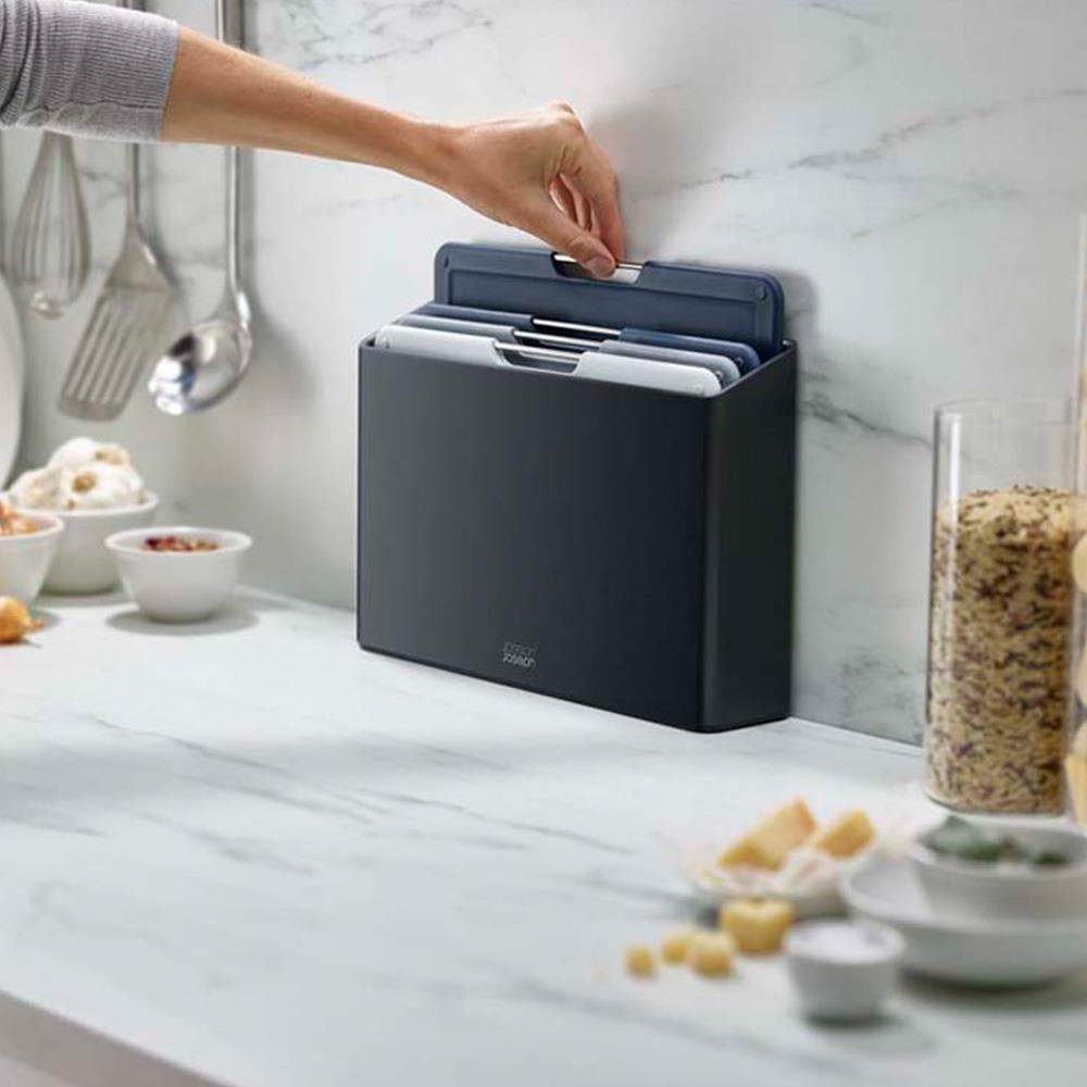 Joseph Joseph Folio™ Orta Boy 4 Parça Standlı Kesme Tahtası GriJoseph Joseph