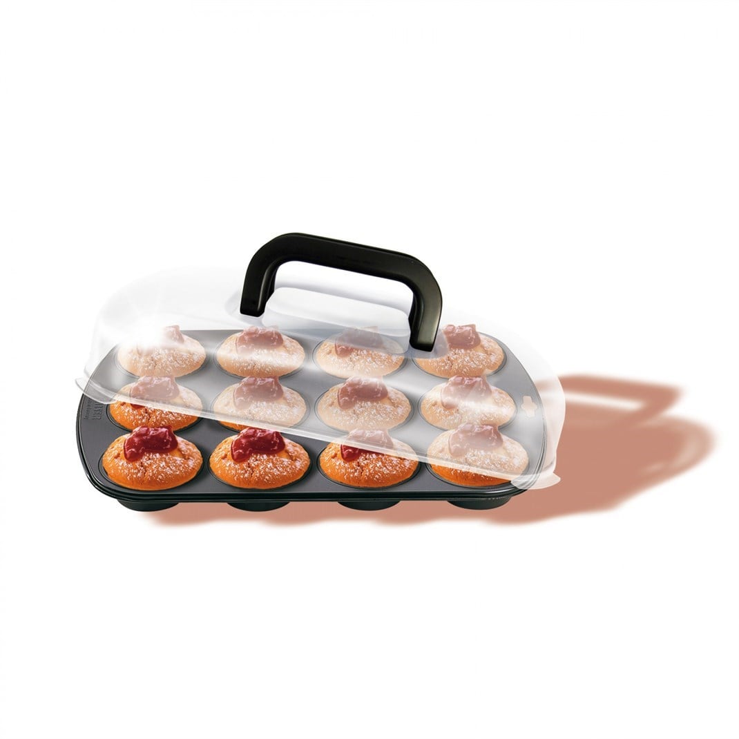 Kaiser Muffin Kalıbı Taşıma Kapaklı 12'li 38x27 cmKaiser