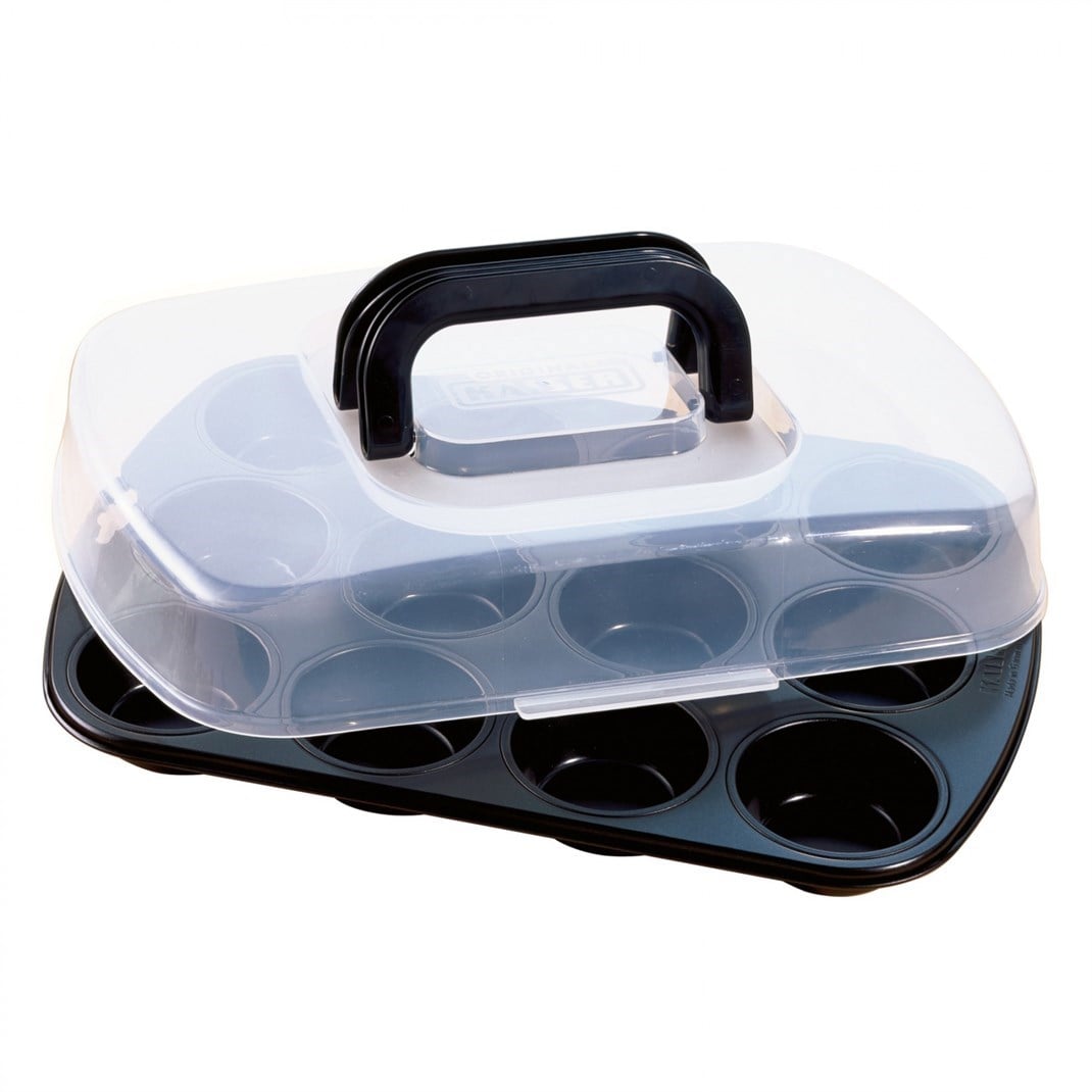 Kaiser Muffin Kalıbı Taşıma Kapaklı 12'li 38x27 cmKaiser