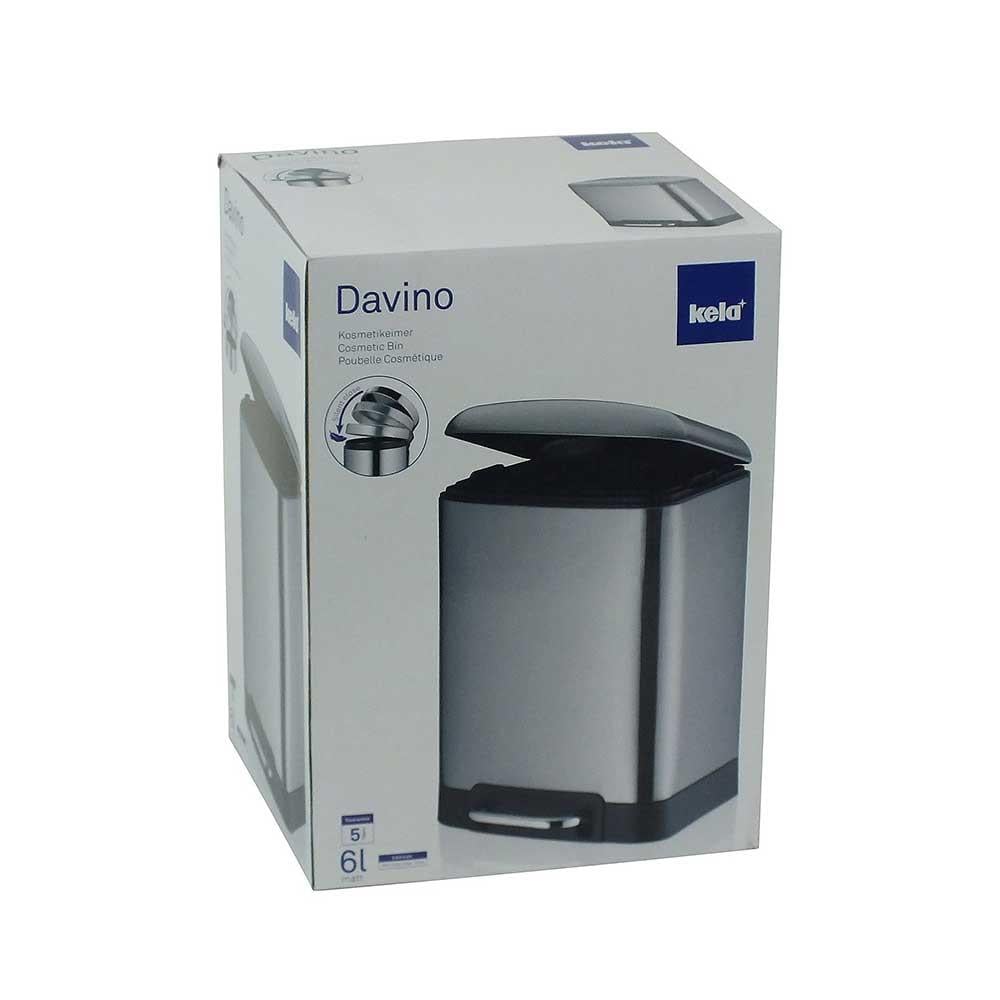 Kela Davino Pedallı Çöp Kovası Paslanmaz Çelik 6 LKela