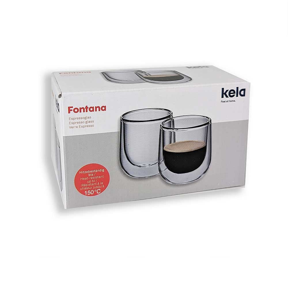 Kela Fontana Çift Cidarlı Espresso Bardağı 2'li 60 mlKela