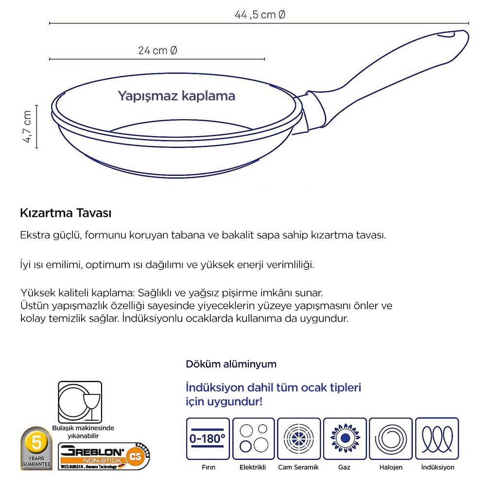 Kela Kerros Kızartma Tavası 24 cmKela