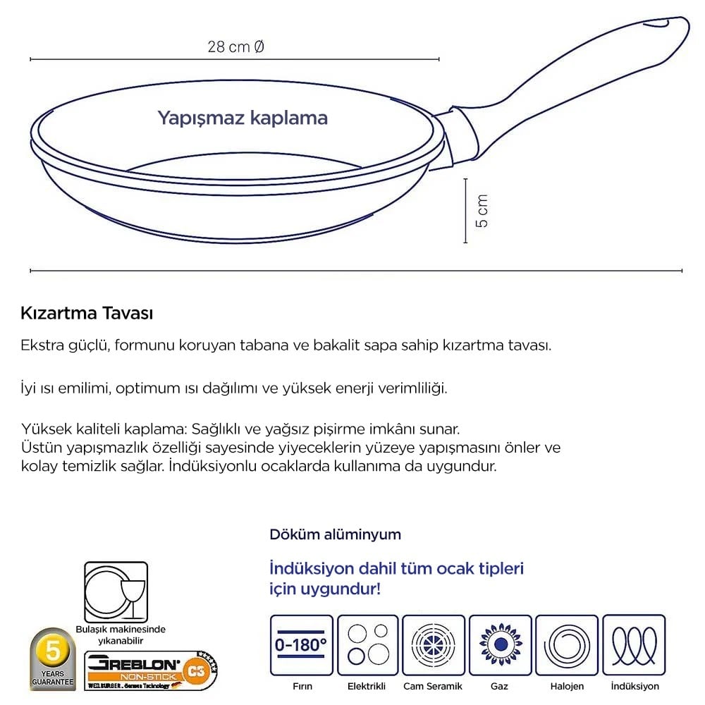 Kela Kerros Kızartma Tavası 28 cmKela