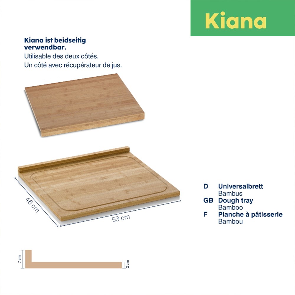 Kela Kiana Bambu Kesme Tahtası 46 x 53 cmKela