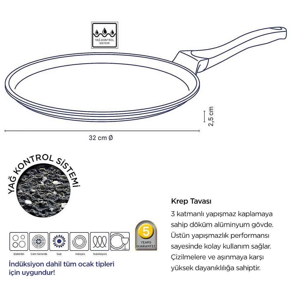 Kela Stella Nova Krep Tavası 32 cmKela