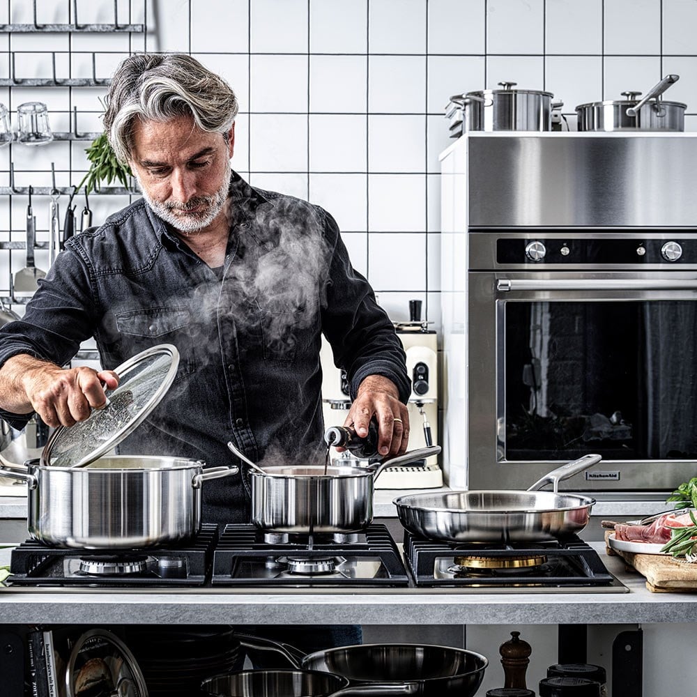 Kitchenaid Artisan 3 Katlı Kaserol Sos Tenceresi 18 cm ÇelikKitchenAid