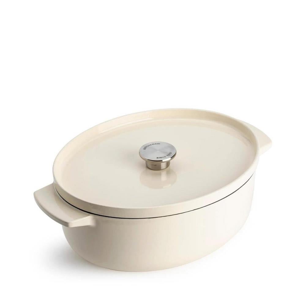 KitchenAid Oval Döküm Tencere 30 cm Almond CreamKitchenAid