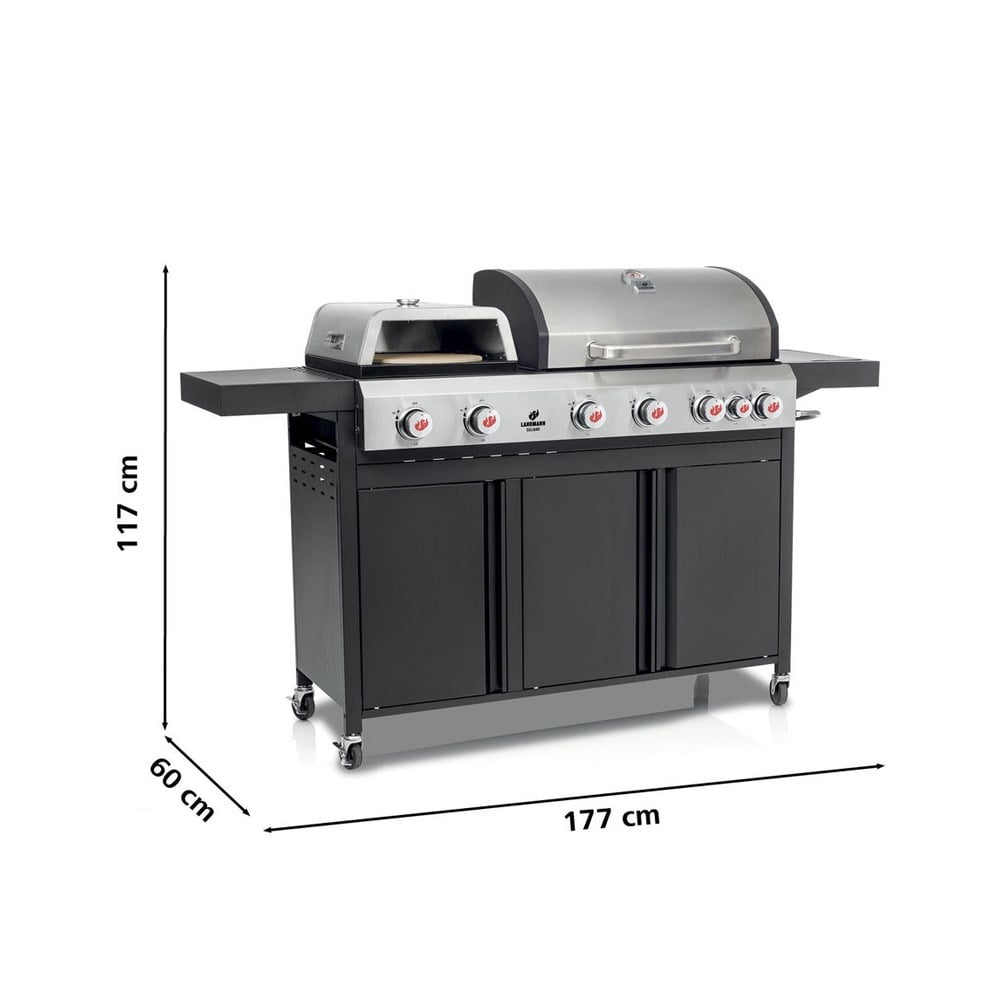 Landmann Caliano 6.1 Pizza Fırınlı Outdoor Gazlı Barbekü SiyahLandmann
