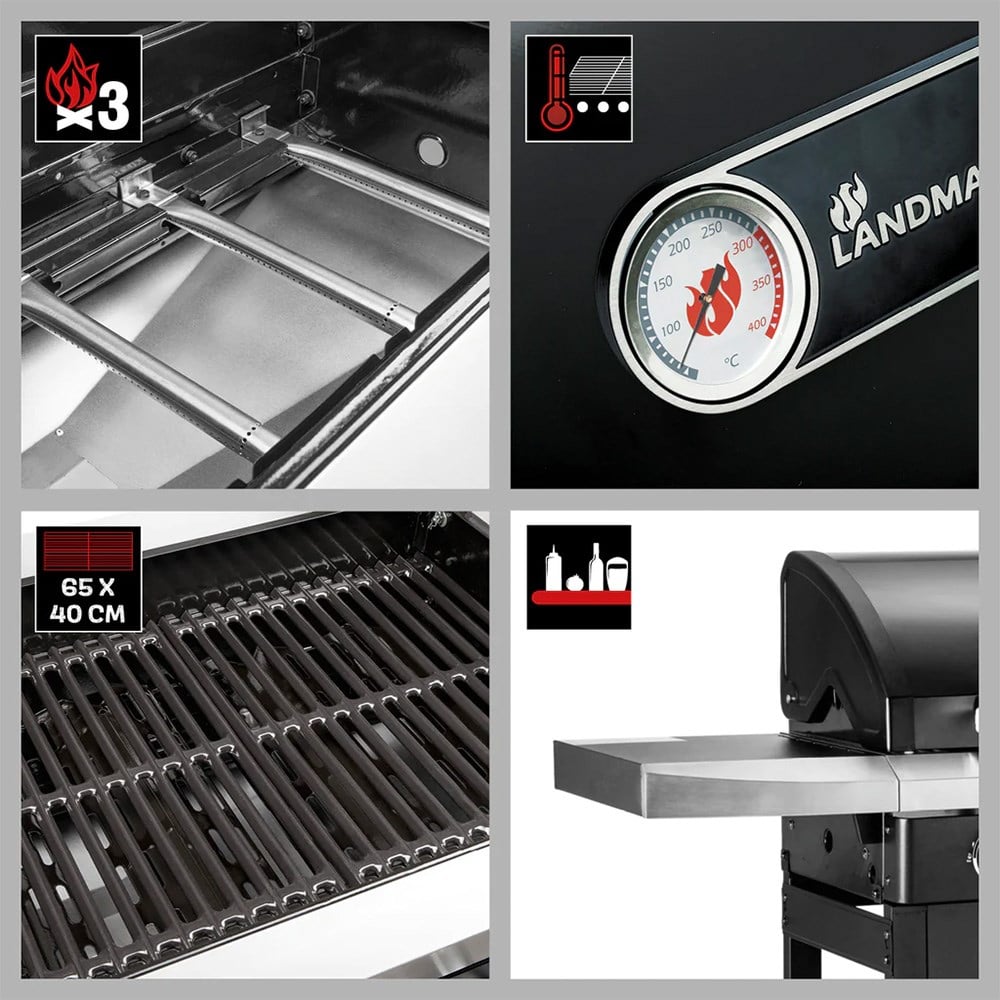 Landmann Rexon 3.0 Outdoor Gazlı Barbekü SiyahLandmann