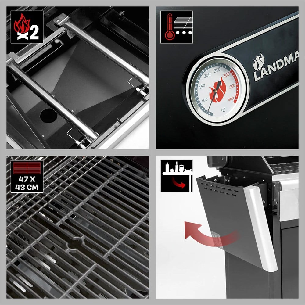 Landmann Triton 2.0 Outdoor Gazlı Barbekü SiyahLandmann