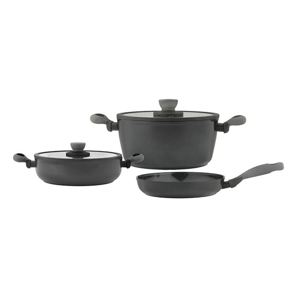 Leggno Colorgy Diamond Pro Tencere Seti 3 Parça Gri KulpluLeggno