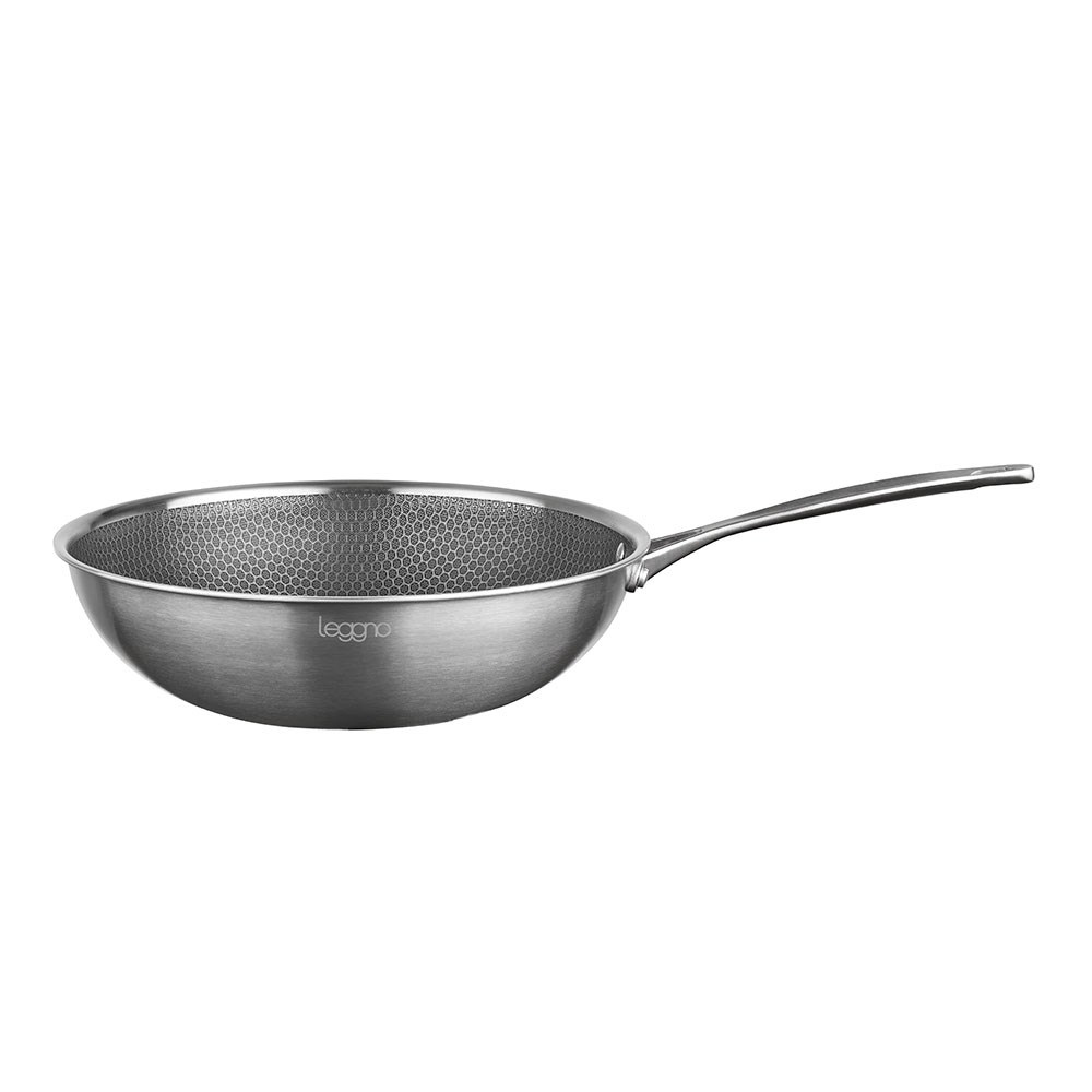 Leggno Elite Pro 3Ply Petek Tabanlı Wok Tava 30 cmLeggno