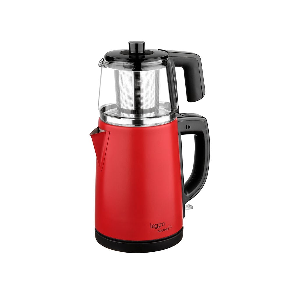 Leggno Gourmet Pro Cam Demlikli Çay Makinesi KırmızıLeggno