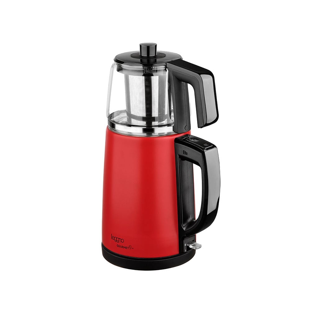 Leggno Gourmet Pro Cam Demlikli Çay Makinesi KırmızıLeggno