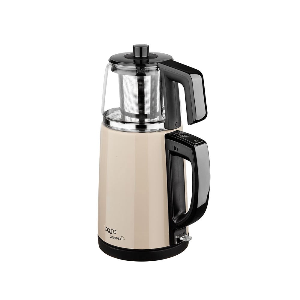 Leggno Gourmet Pro Cam Demlikli Çay Makinesi KremLeggno