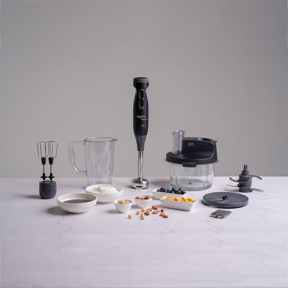 Leggno Gourmet Pro Cam Hazneli Blender Seti SiyahLeggno