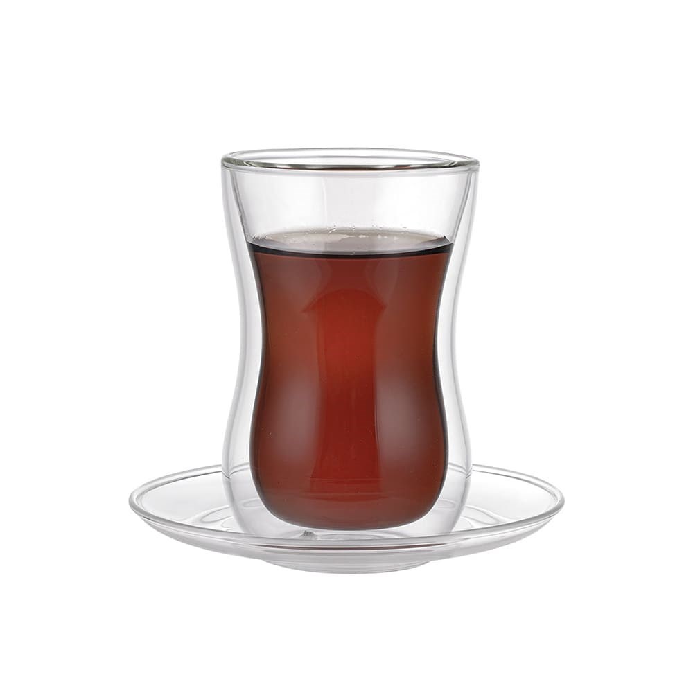 Leggno Vetro Çift Cidarlı Çay Bardağı 4 ParçaLeggno