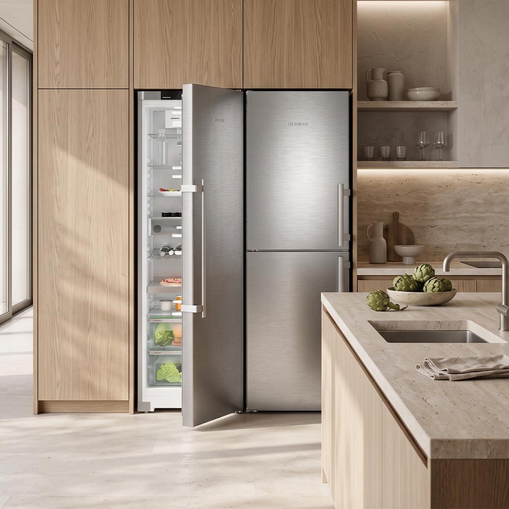 Liebherr Side-by-Side BioFresh NoFrost Buzdolabı ve EasyFresh Alttan Donduruculu Buzdolabı InoxLiebherr