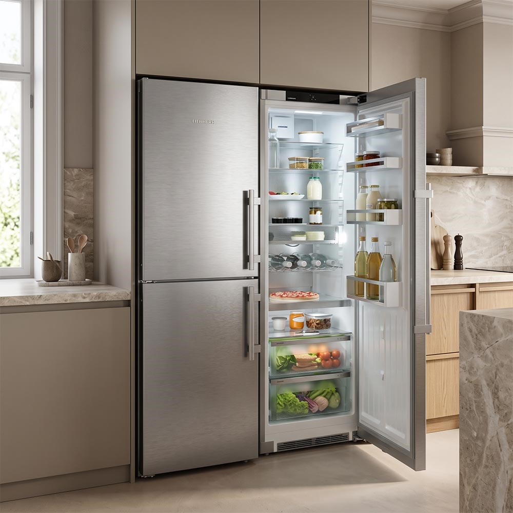 Liebherr Side-by-Side BioFresh NoFrost Buzdolabı ve EasyFresh Alttan Donduruculu Buzdolabı InoxLiebherr