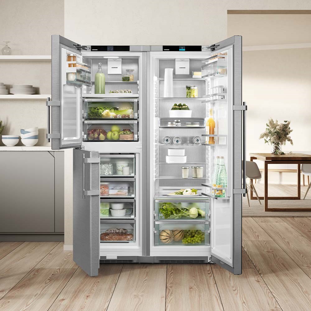 Liebherr Side-by-Side BioFresh NoFrost Buzdolabı ve EasyFresh Alttan Donduruculu Buzdolabı InoxLiebherr