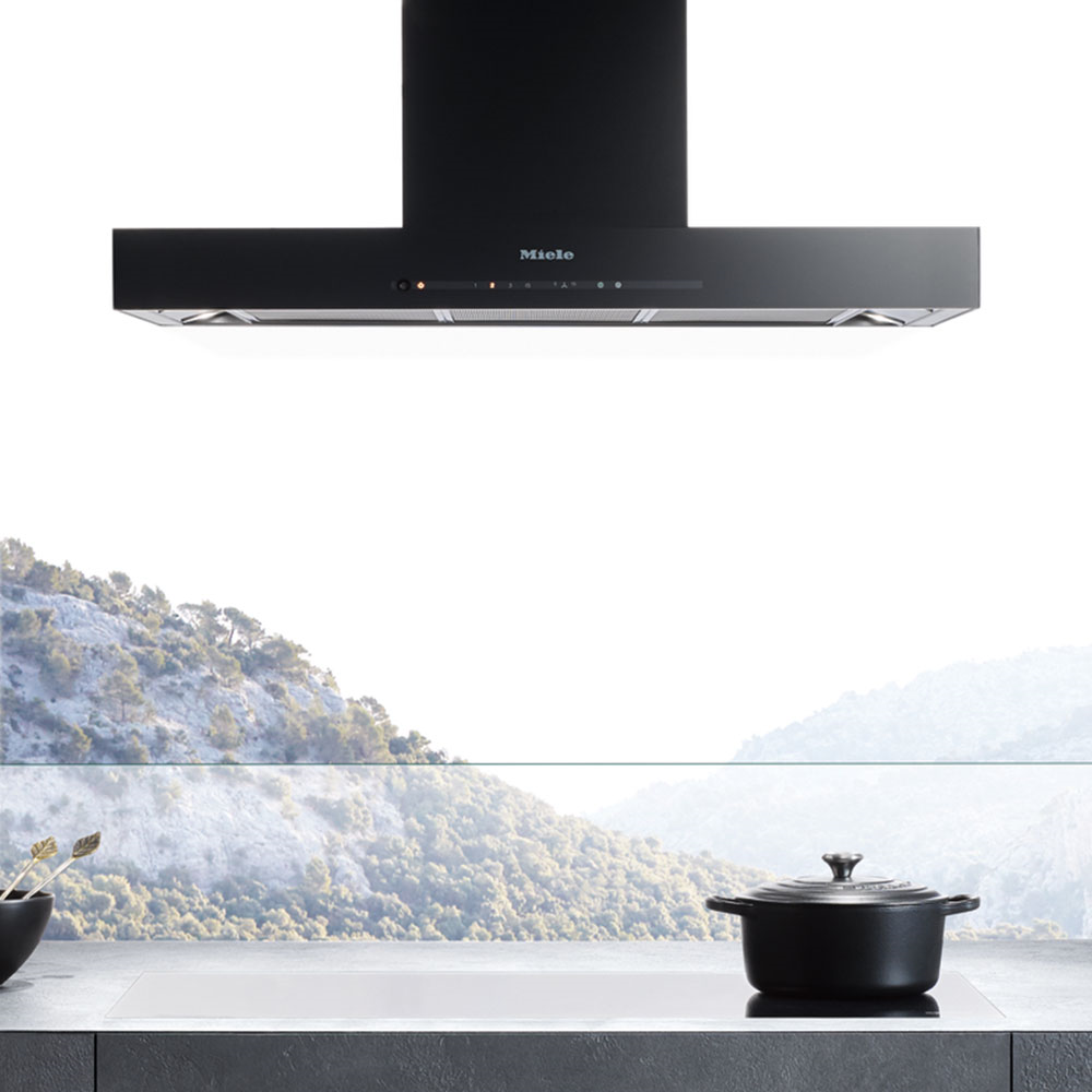 Miele DA 6698 D Puristic Version 6000 Ada Davlumbazı Obsidian SiyahıMiele