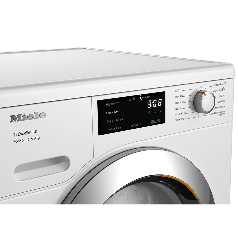 Miele TEH785 WP Kurutma Makinesi 9 kg A+++ DryCare 40, PerfectDry Lotus BeyazıMiele