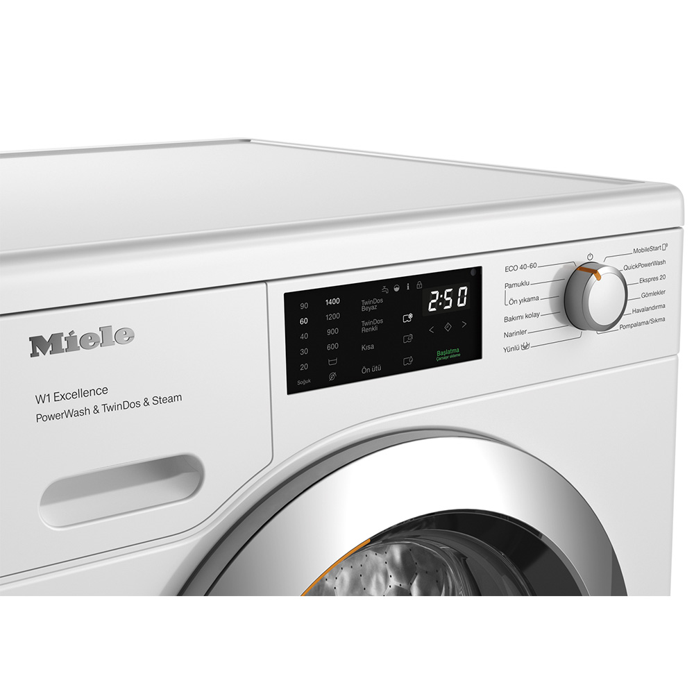 Miele WEG885 WCS Çamaşır Makinesi A Enerji Sınıfı 9 kg Buharlı Ön Ütü Lotus BeyazıMiele