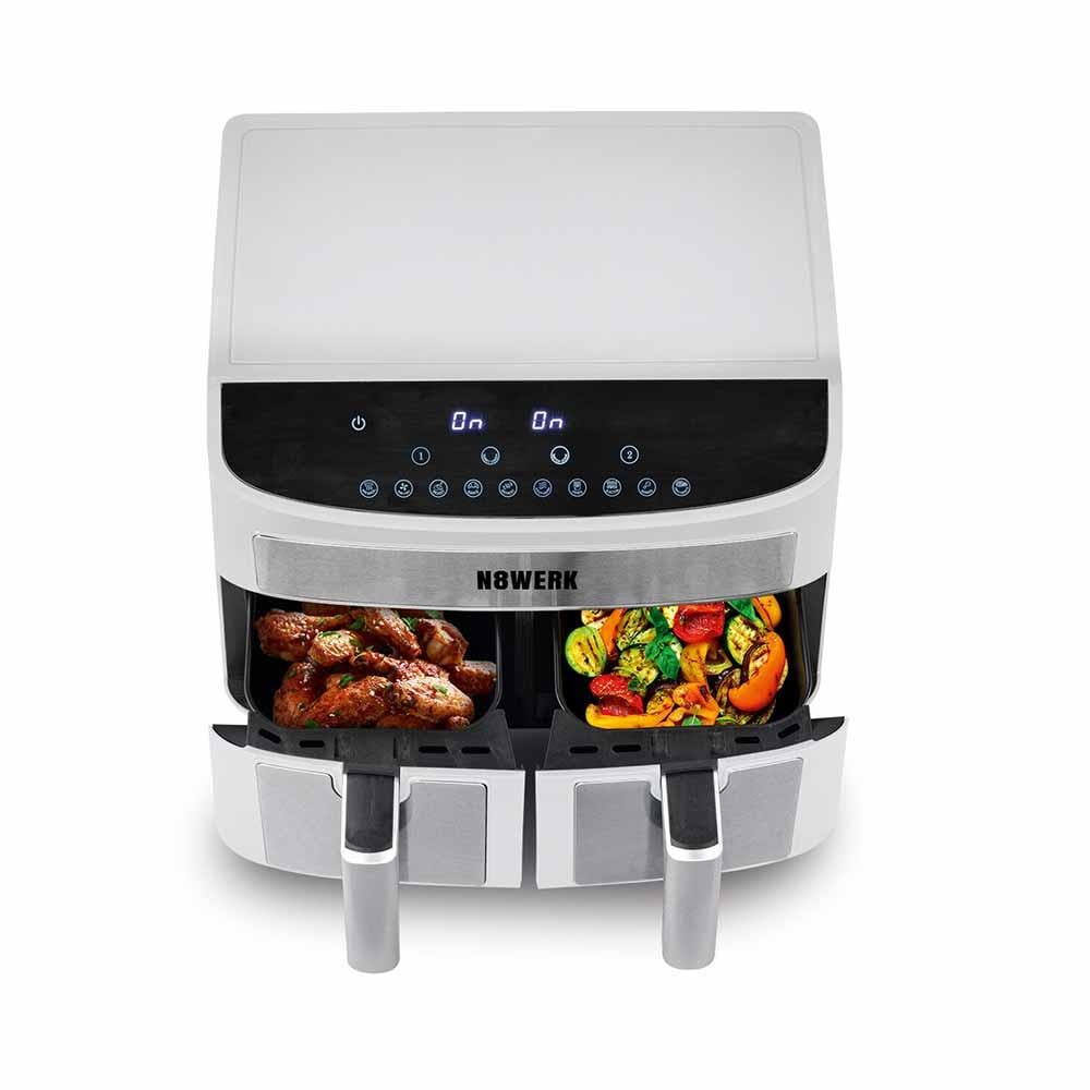 N8WERK Hot Air Fryer Çift Sepetli 7.5 L BeyazN8WERK