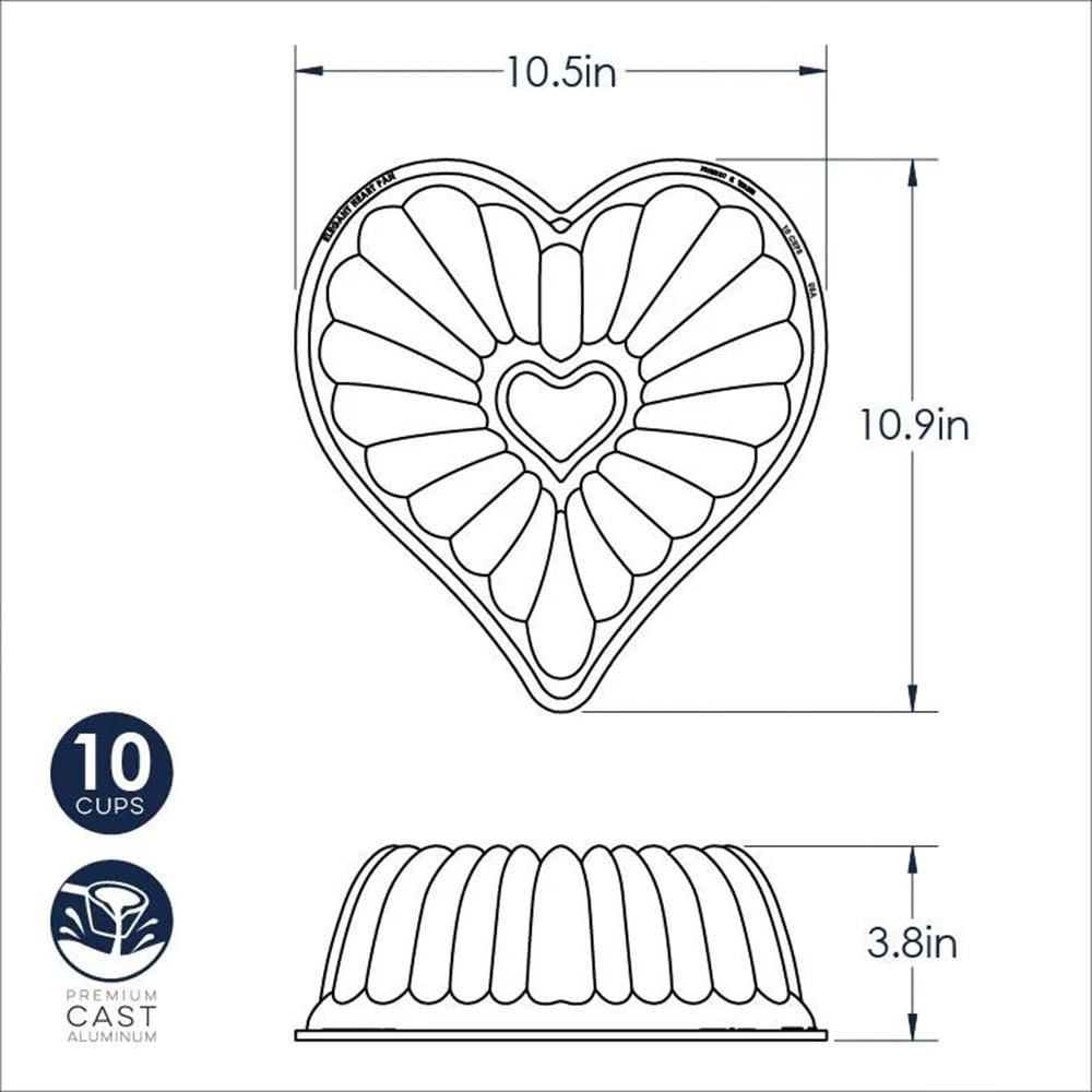 Nordic Ware Elegant Kalp Bundt Kek Kalıbı 27 x 28 cmNordic Ware