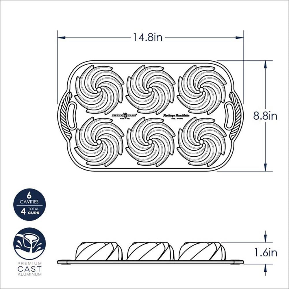 Nordic Ware Heritage Bundtlette Pan 6'lı Kek KalıbıNordic Ware