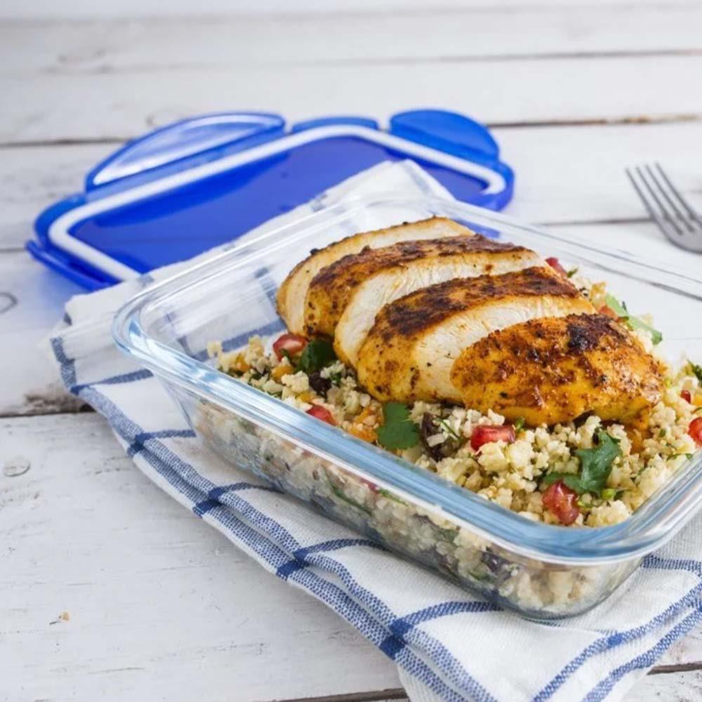 Pyrex Dikdörtgen Kapaklı Saklama Kabı Mavi 1.7 LPyrex