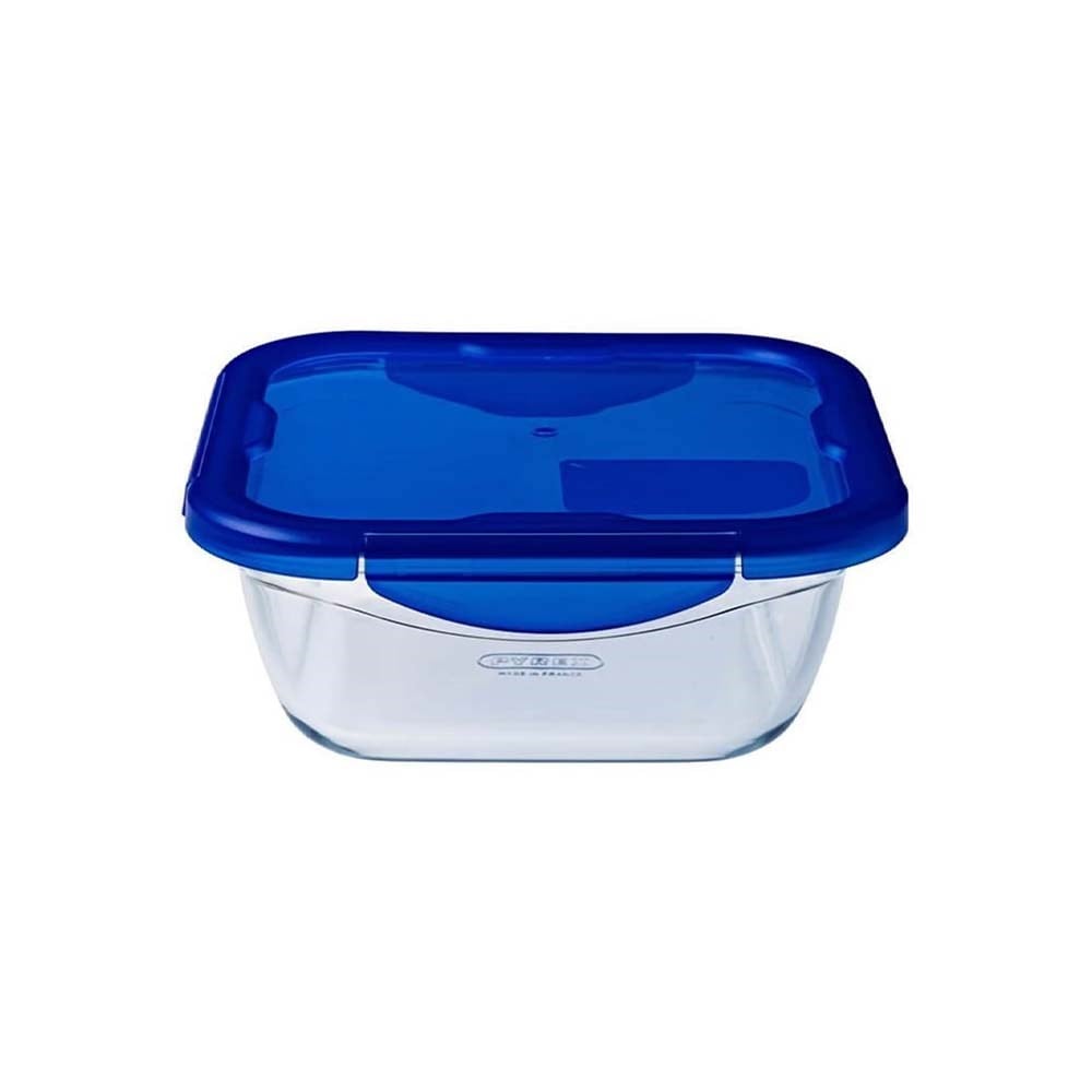 Pyrex Kare Kapaklı Saklama Kabı Mavi 1.9 LPyrex