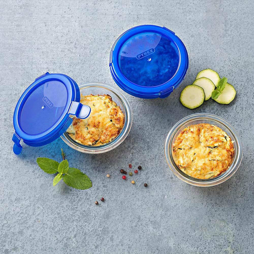 Pyrex Saklama Kabı Yuvarlak 200 ml MaviPyrex