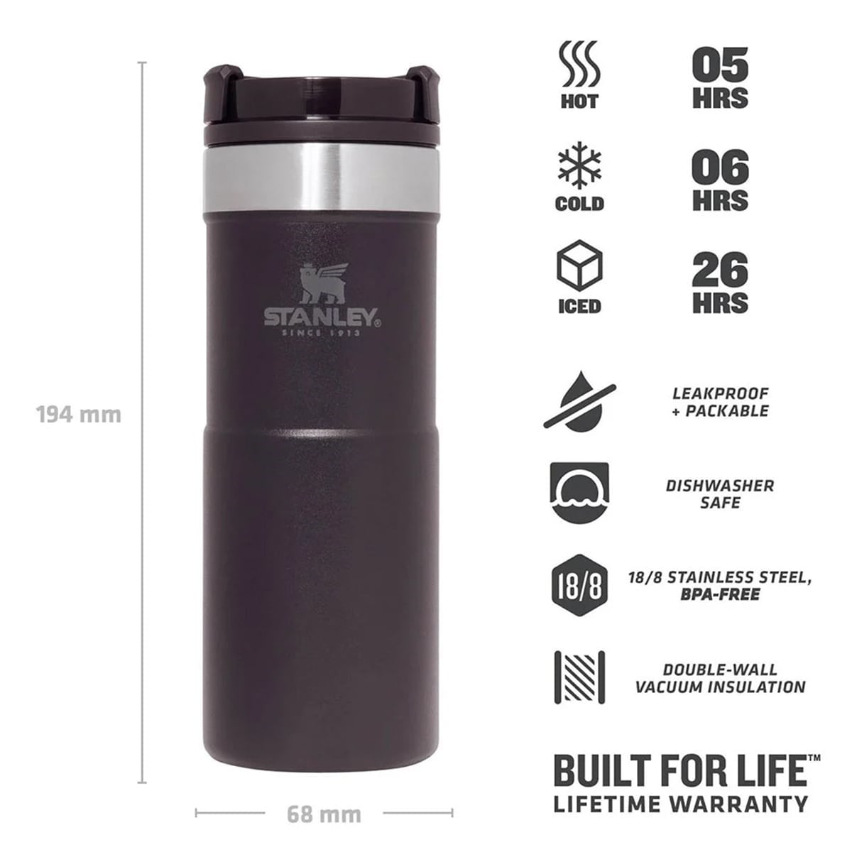 Stanley Classic Neverleak Termos Bardak 0,35 L SiyahStanley
