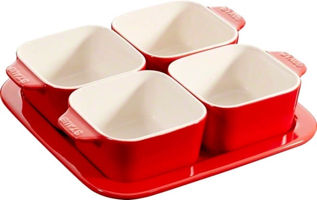 Staub 405111190 4 Bölmeli Seramik Kahvaltı Seti KIRMIZISERVİS AKSESUARLARIStaub