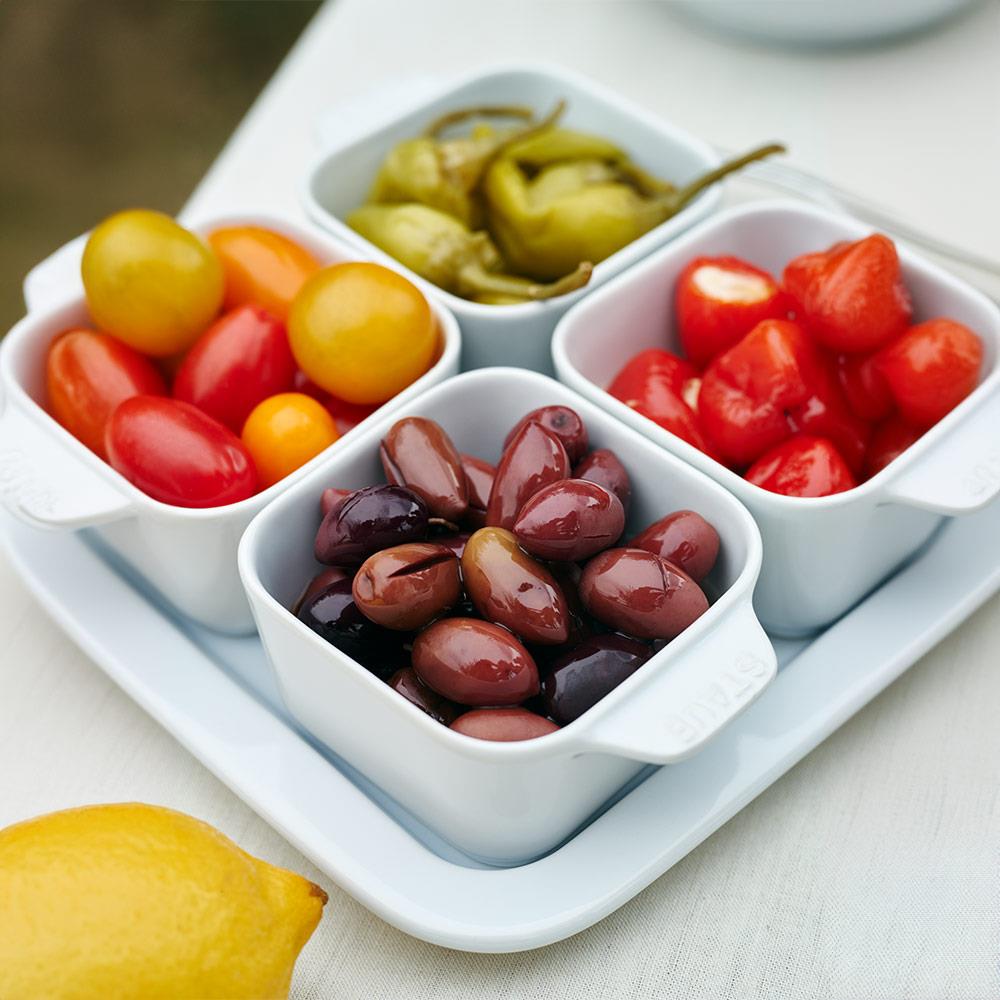 Staub 405115860 4 Bölmeli Seramik Kahvaltı Seti Kare BeyazStaub