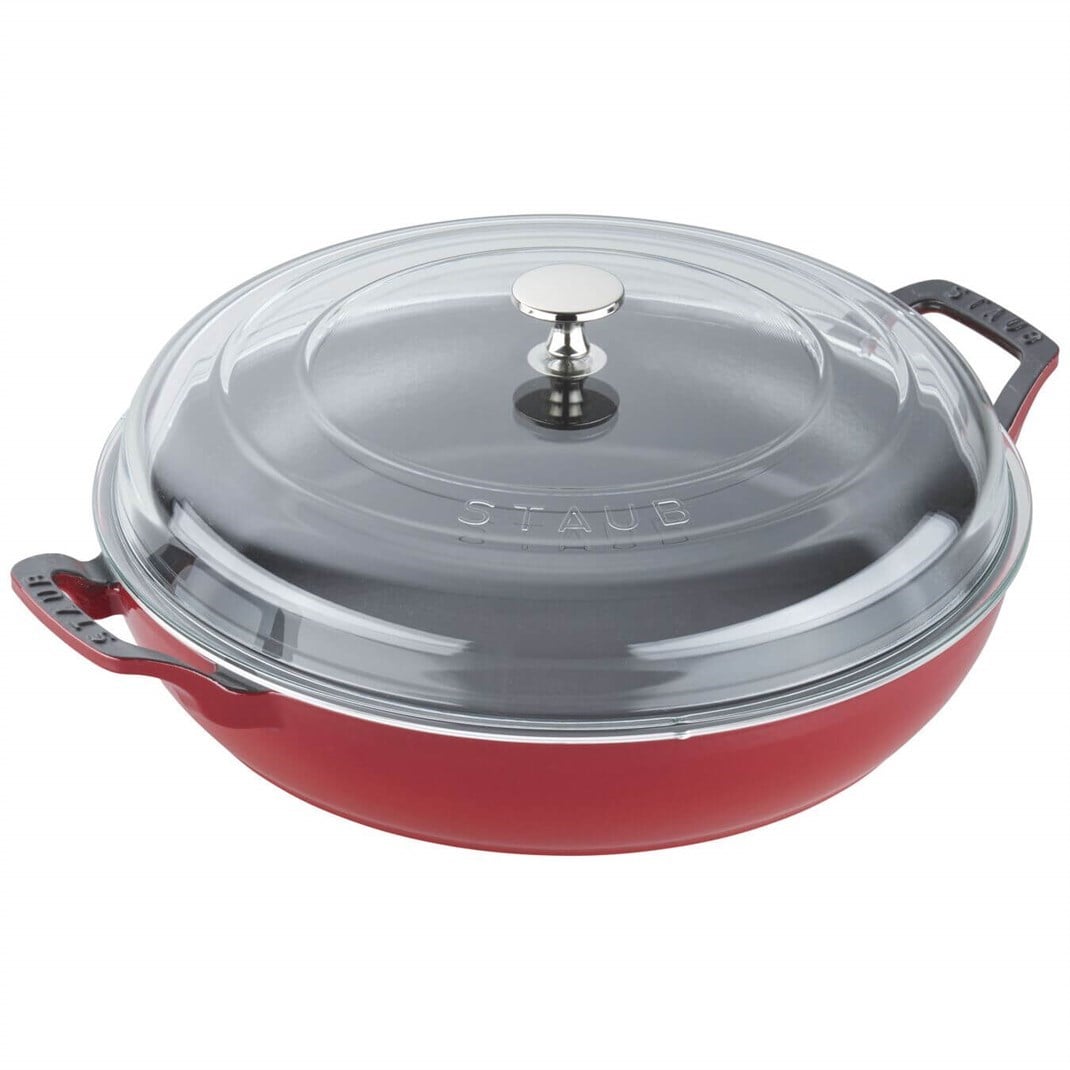 Staub B Cam Kapaklı Döküm Pilav Tenceresi 30 cm KirazStaub