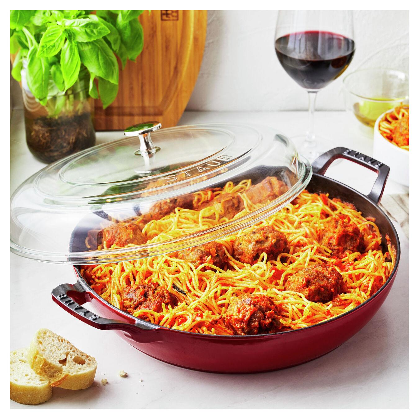 Staub B Cam Kapaklı Döküm Pilav Tenceresi 30 cm KirazStaub